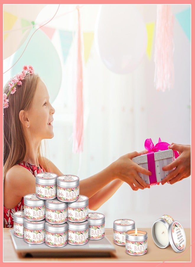 Funtery 12 Pcs Baby Shower Party Favors for Guests Baby Shower Candles Lavender Scented Candle Rustic Tealights Candles Gender Reveal Return Gifts(Floral) - Image 5